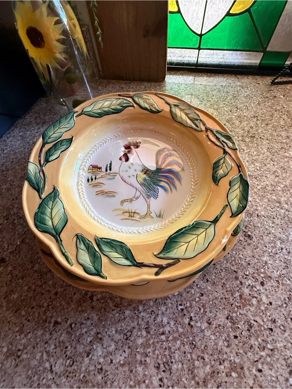 Fitz and Floyd Pasta & Plate Set Ricamo Portofino